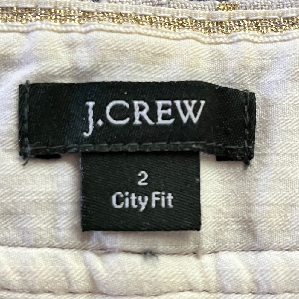 J. Crew 100% Linen City Fit Shorts Women's 2 Beige Gold Polka Dots W30 L3.5 - Picture 3 of 4